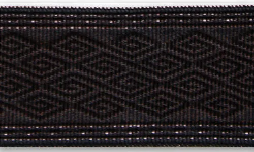 1 1/2" Geometric Pink & Black Brocade Ribbon (Made in Austria)