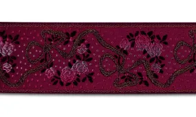 1 3/4" Mauve Dotted Brocade Ribbon (Made in France)