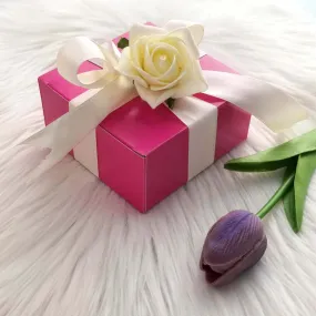 100 Pack 4"x4"x2" Fuchsia Cake Cupcake Party Favor Gift Boxes, DIY