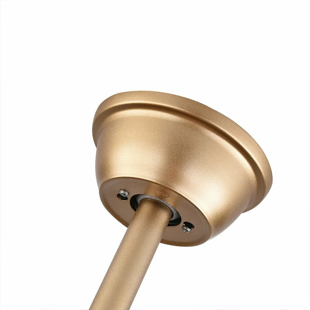 20' Champagne Gold Ceiling Fan with LED Light Remote control, 3-Speed Quiet Enclosed Fandelier Gold Caged Crystal Ceiling Fan