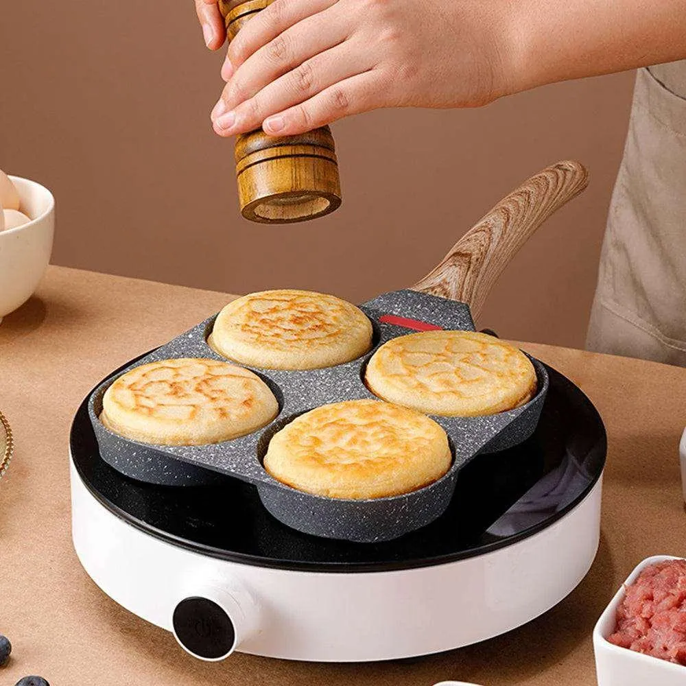 2/4 Holes Non Stick Egg and Steak Frying Pan