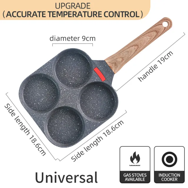 2/4 Holes Non Stick Egg and Steak Frying Pan
