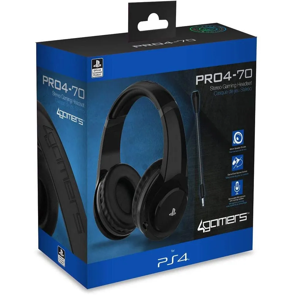 4Gamers PRO4-70 Wired Stereo Gaming Headset PS4