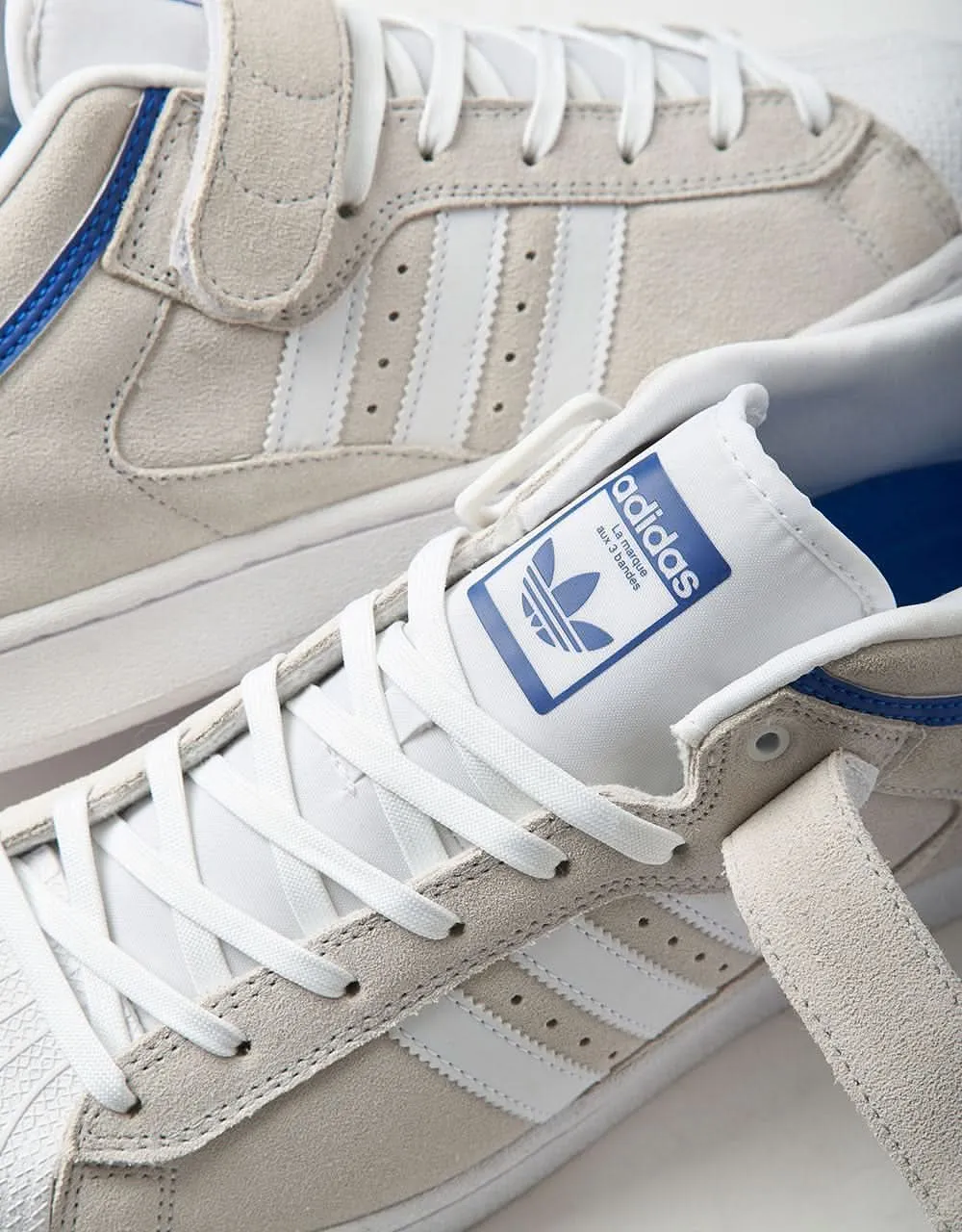 adidas Pro Shell ADV Skate Shoes - Crystal White/White/Team Royal Blue