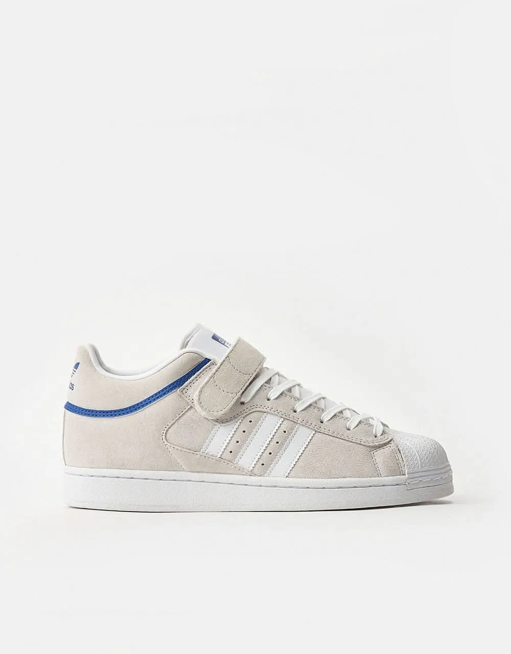 adidas Pro Shell ADV Skate Shoes - Crystal White/White/Team Royal Blue