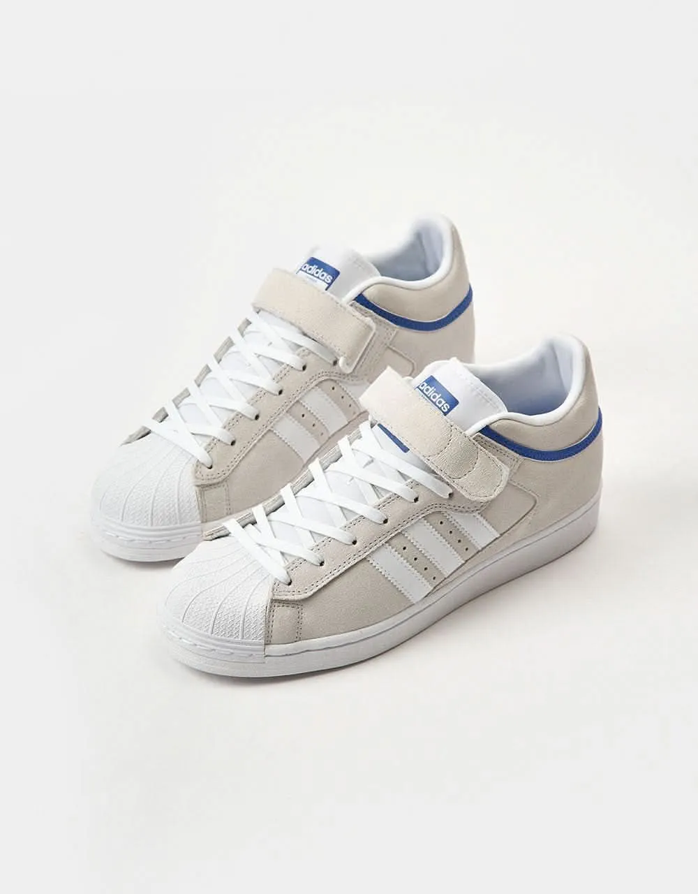 adidas Pro Shell ADV Skate Shoes - Crystal White/White/Team Royal Blue
