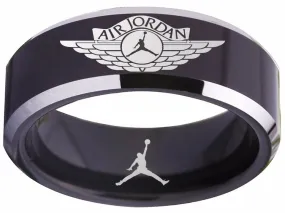 Air Jordan Ring Black Ring Tungsten Wedding Band #jordans