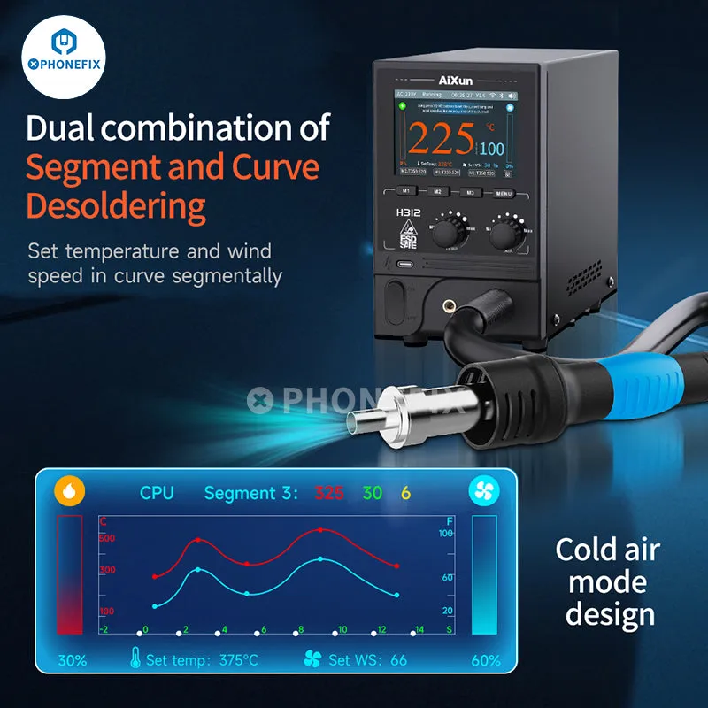 AiXun H312 1400W Smart Hot Air Gun Internet BGA Rework Station