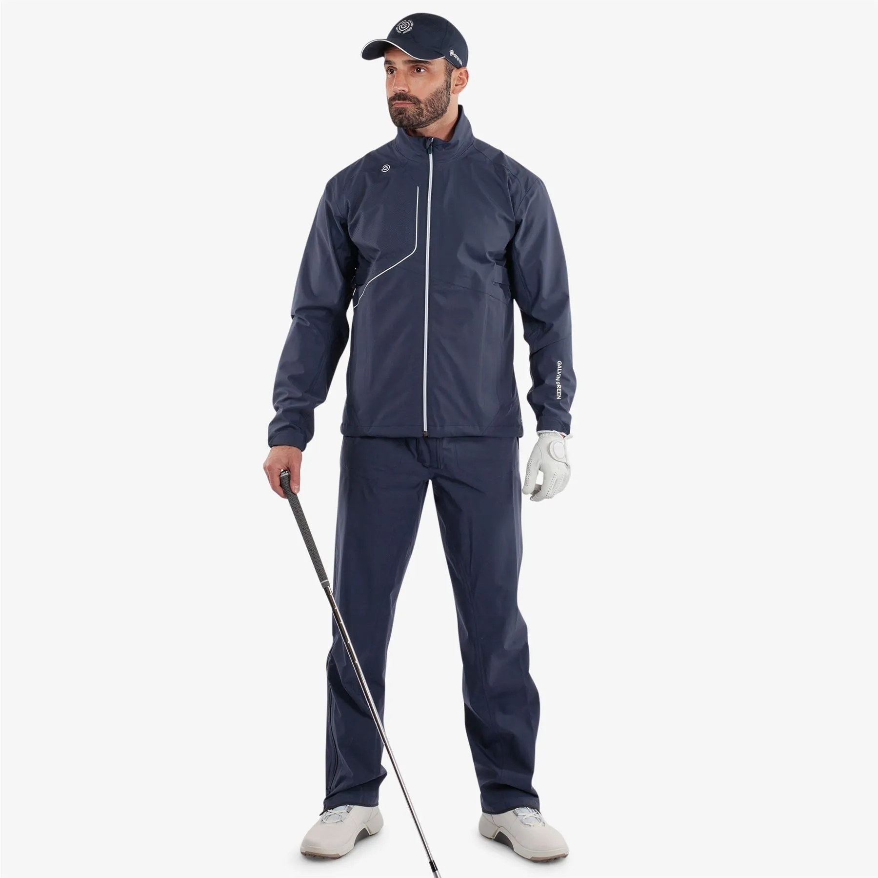 Ames PERTEX Waterproof Jacket Navy/White - AW24