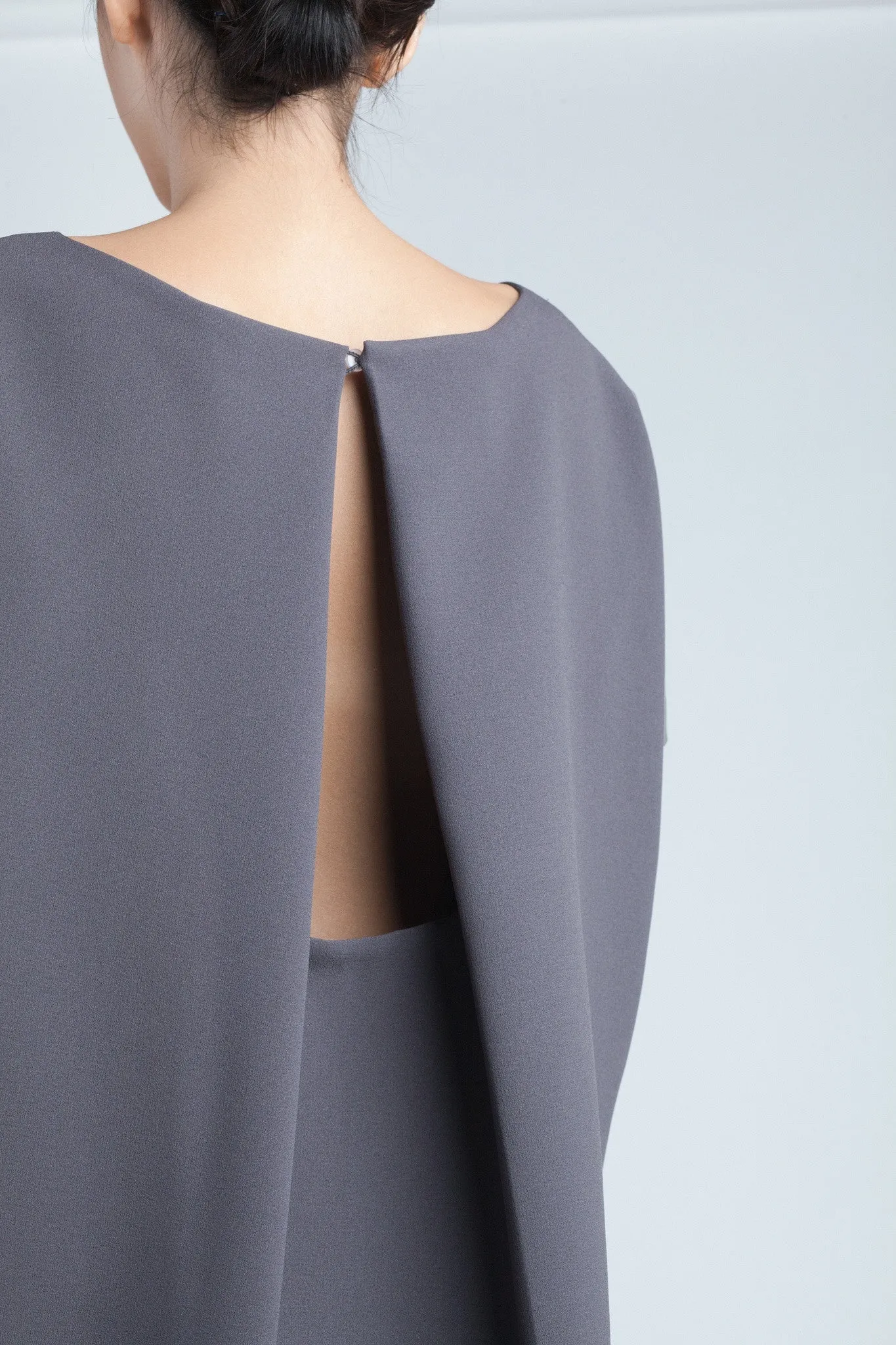 Angle Mini Dolman Open Back Dress - Dark Grey