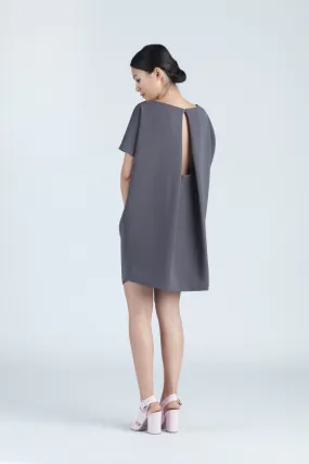 Angle Mini Dolman Open Back Dress - Dark Grey