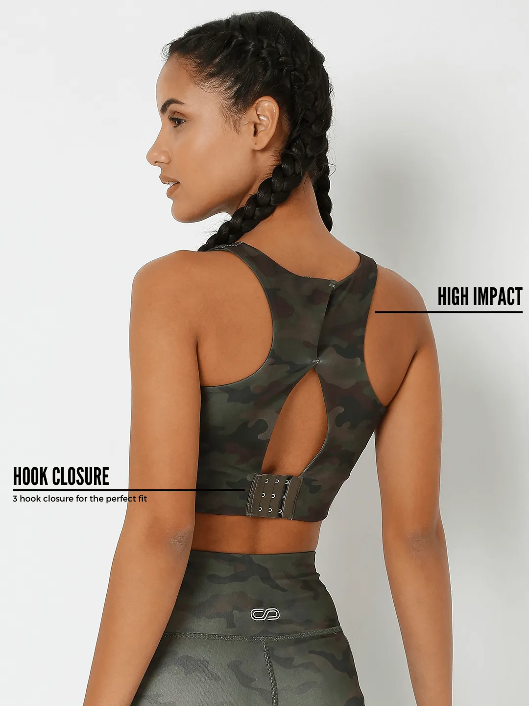 Army Camo Biker Shorts & Action Bra