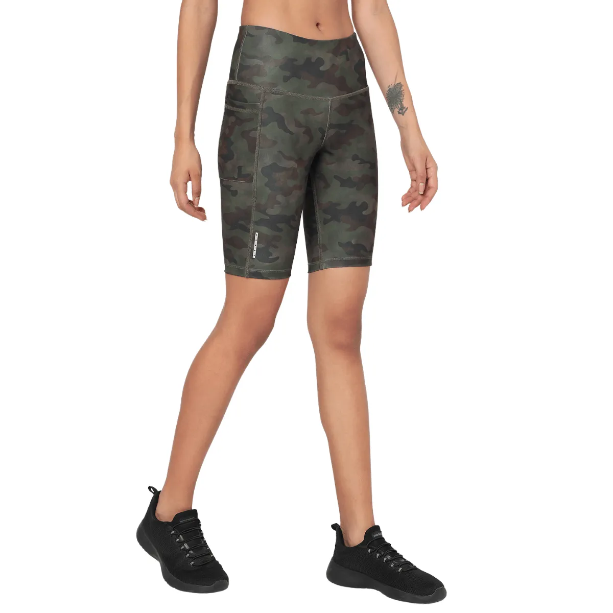 Army Camo Biker Shorts & Action Bra