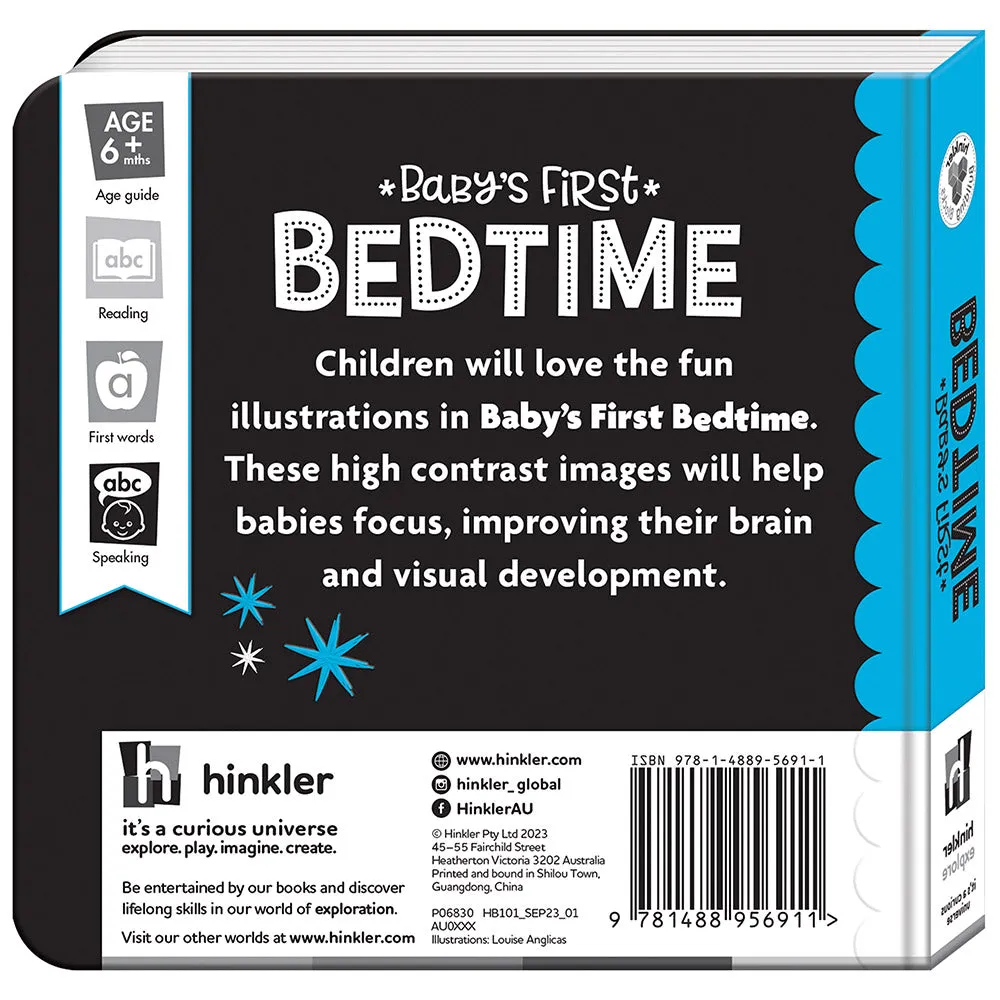 Baby’s First High Contrast Neon Board Book | Bedtime