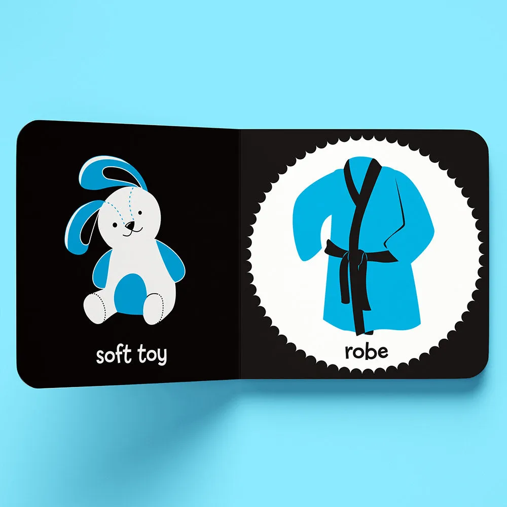 Baby’s First High Contrast Neon Board Book | Bedtime