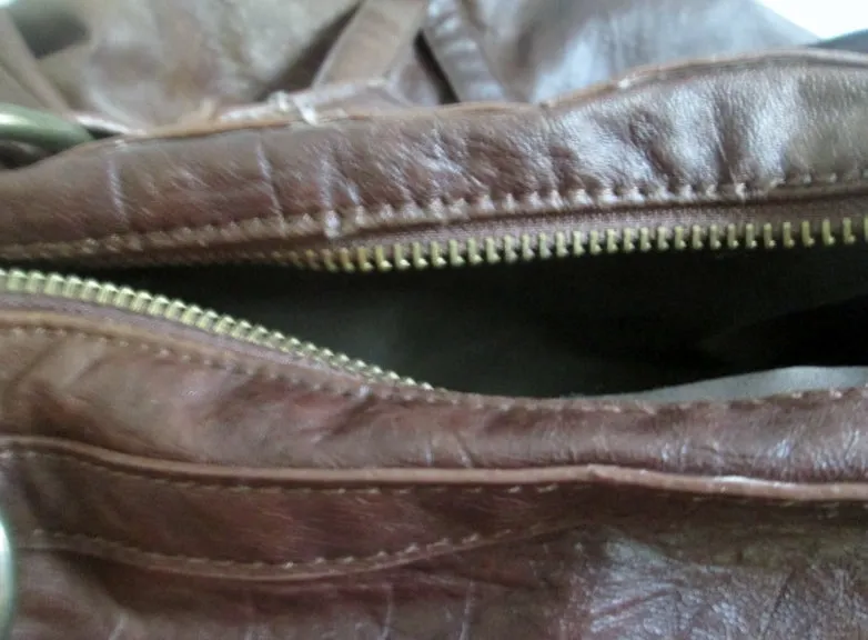 BIG BUDDHA Vegan Faux Leather Shoulder Bag Tote Handbag Satchel Hobo BROWN XL