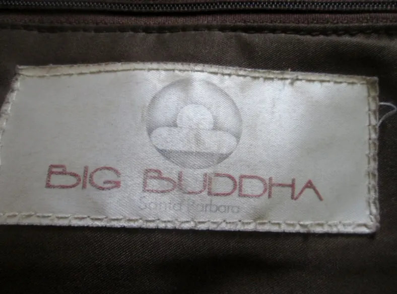 BIG BUDDHA Vegan Faux Leather Shoulder Bag Tote Handbag Satchel Hobo BROWN XL