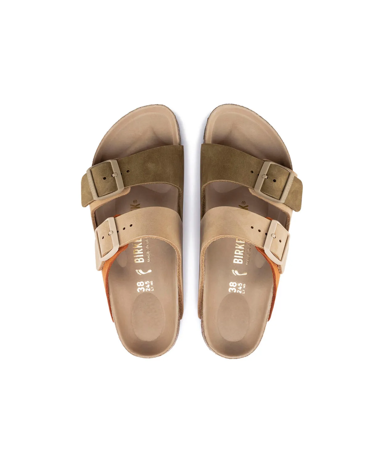 Birkenstock Arizona Split Nubuck Leather Sandcastle/Faded Khaki Sandals