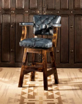 Blue Dust Leather Western Barstool