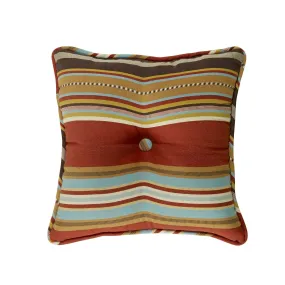 Calhoun Tufted Throw Pillow w/ Stripes, 18x18
