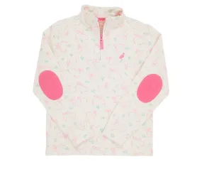 Canter Collar Half-Zip, Rambling Ribbons/Hamptons Hot Pink