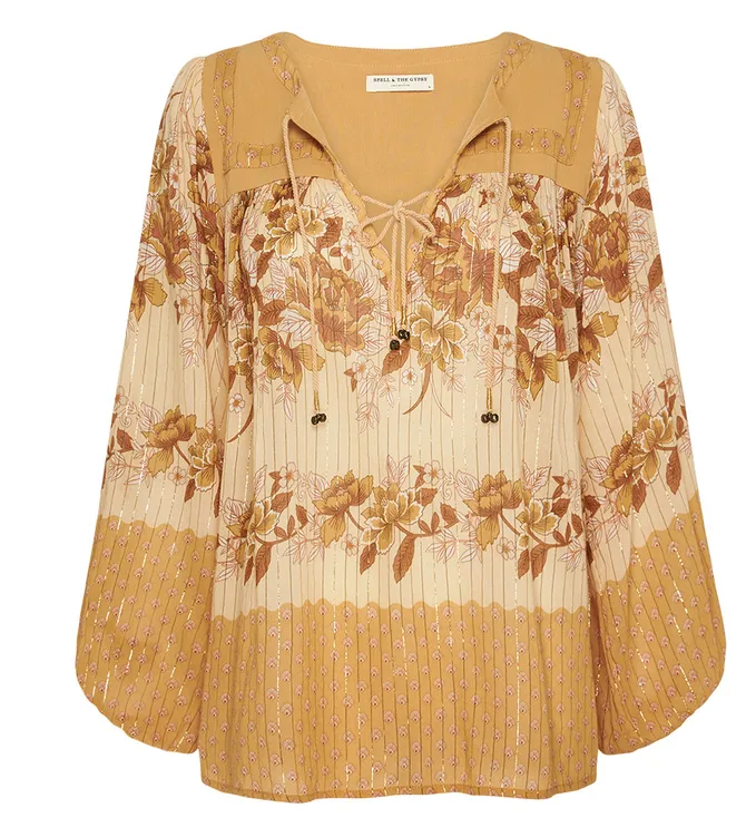 Coco Lei Blouse - Caramel