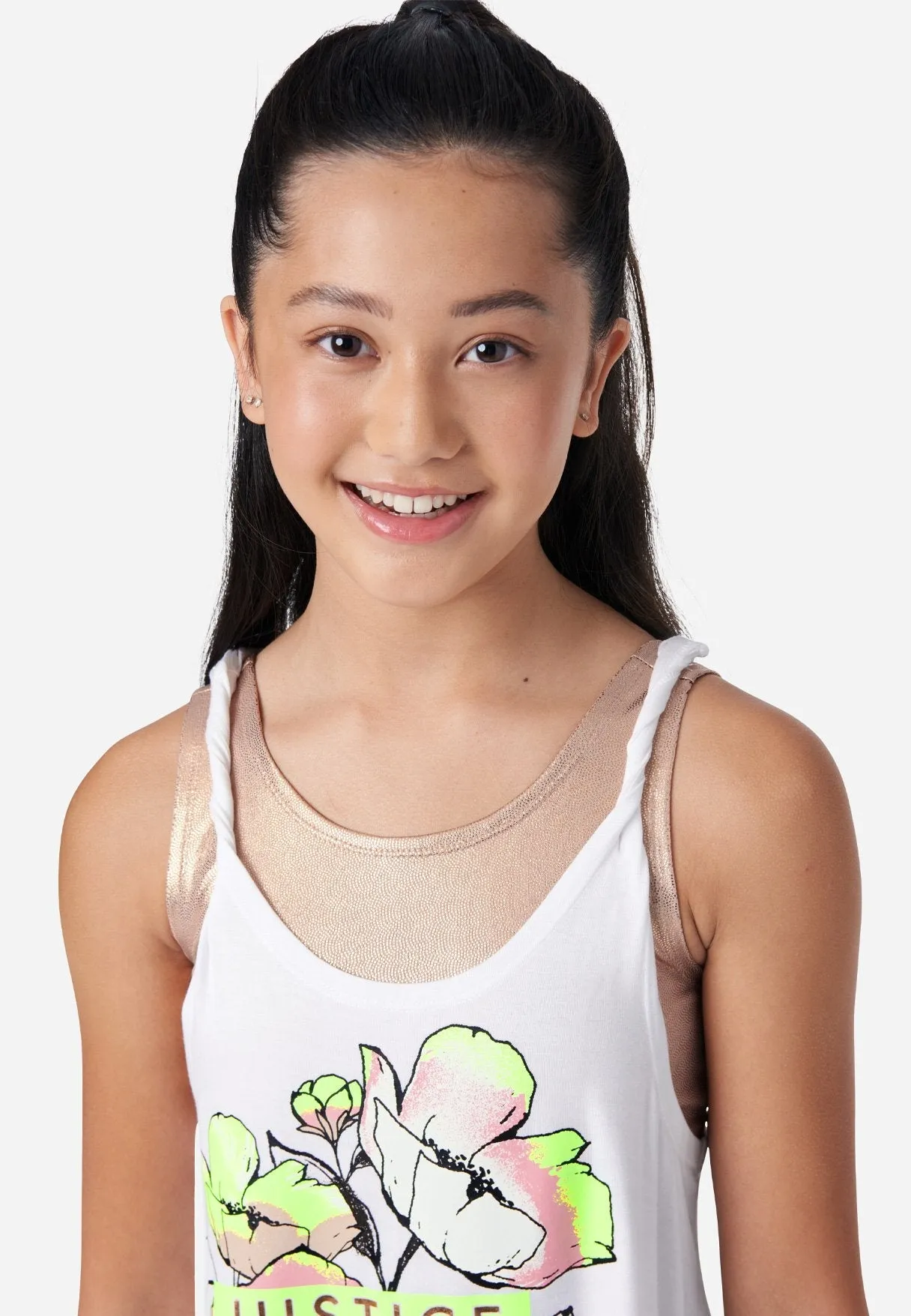 Collection X by Justice Graphic Layered Tank