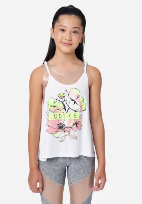 Collection X by Justice Graphic Layered Tank