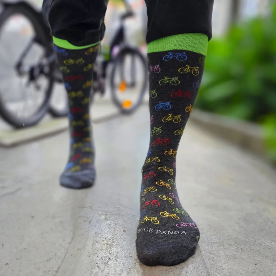 Colorful Bicycle Pattern Socks from the Sock Panda (Adult Large - Men's Shoe Sizes 8-12)
