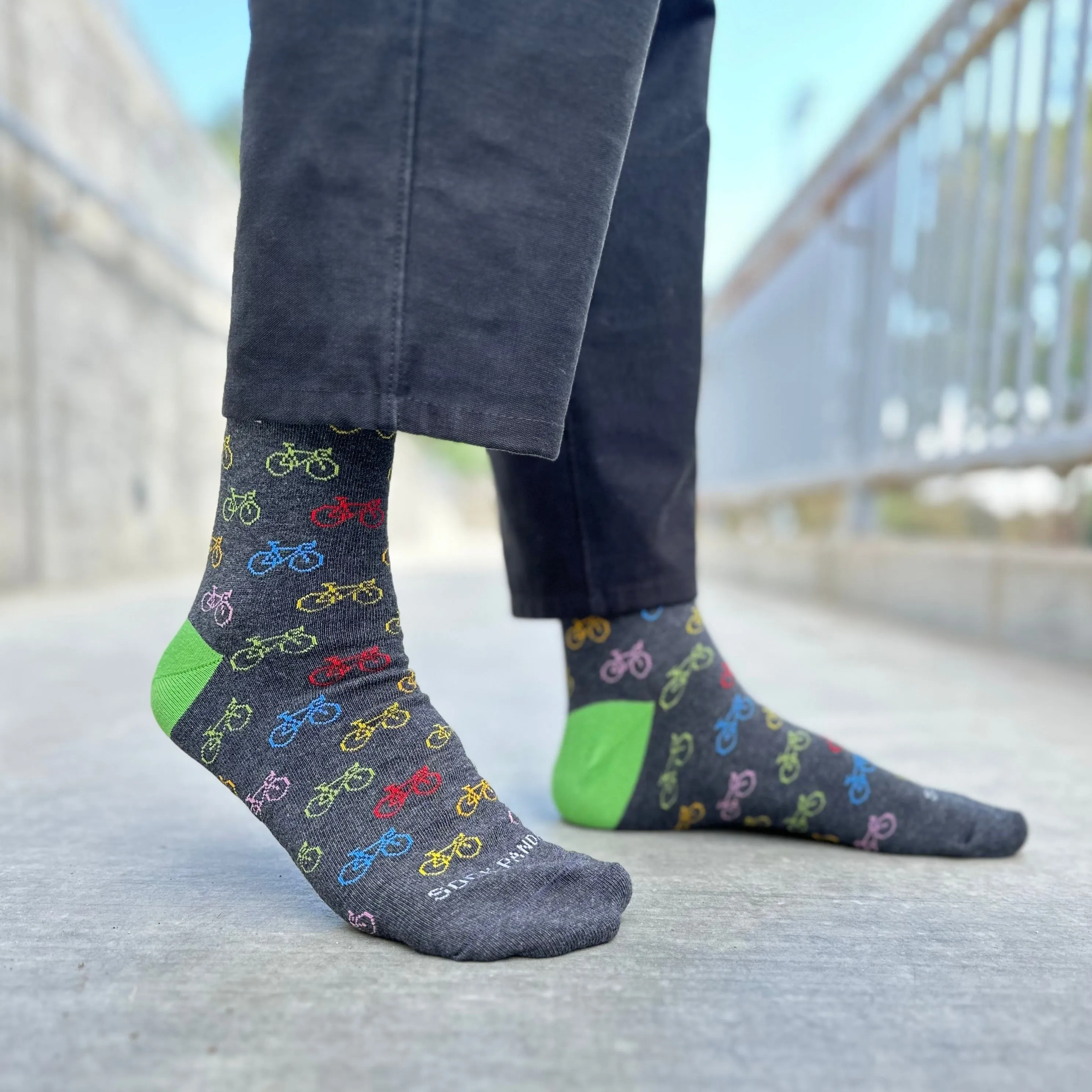 Colorful Bicycle Pattern Socks from the Sock Panda (Adult Large - Men's Shoe Sizes 8-12)