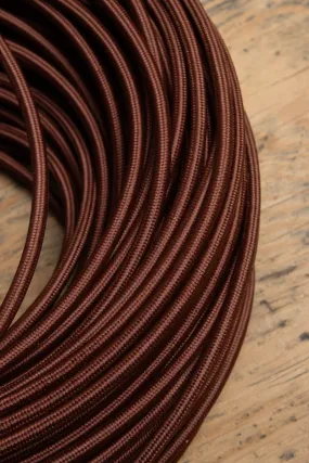 Copper Brown Braided Light Cord - 3 Core Insulated Cable