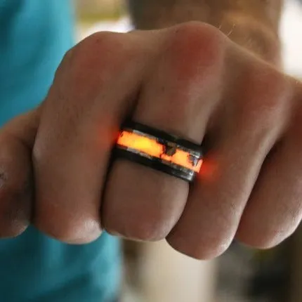 Custom Carbon Fiber Glowstone Ring