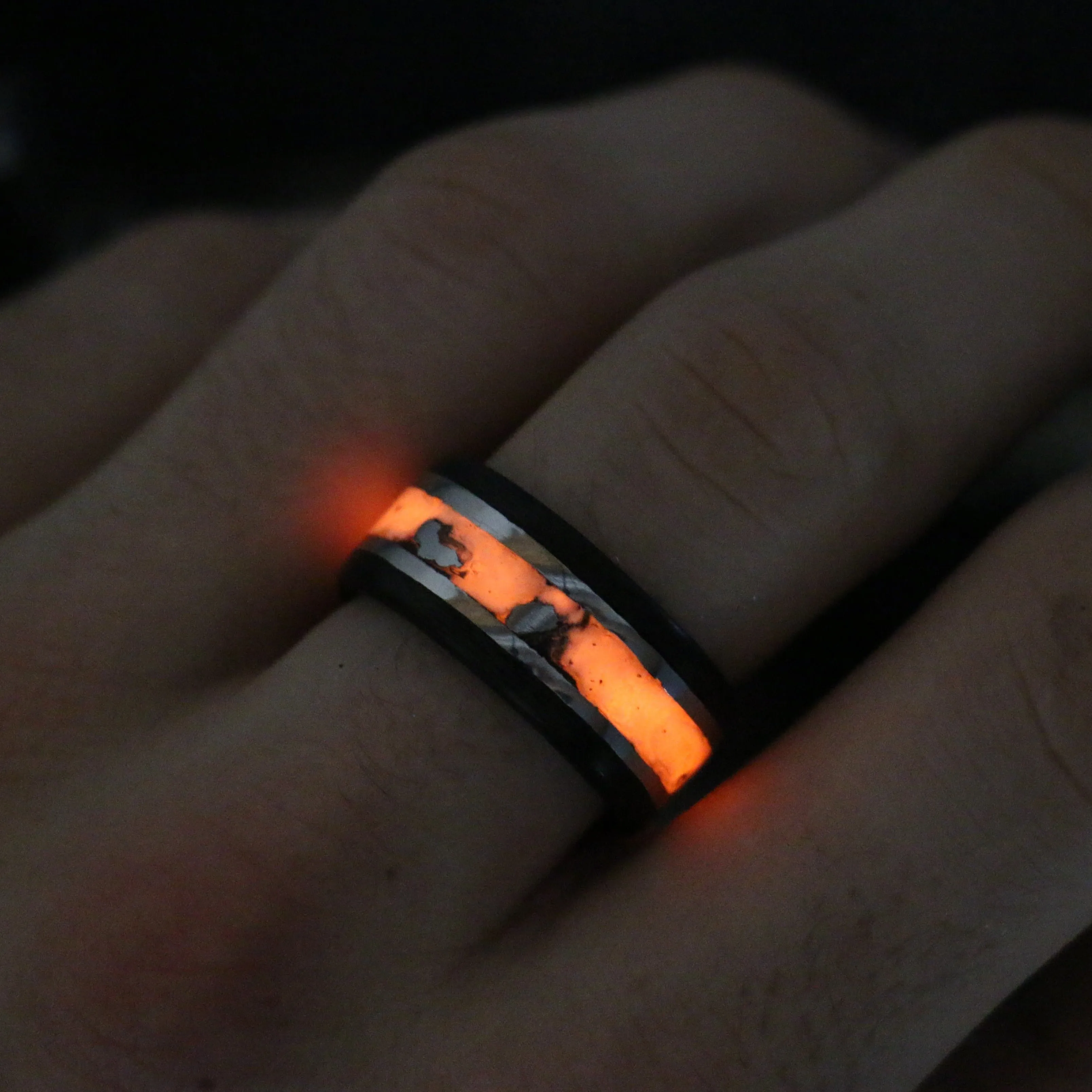 Custom Carbon Fiber Glowstone Ring