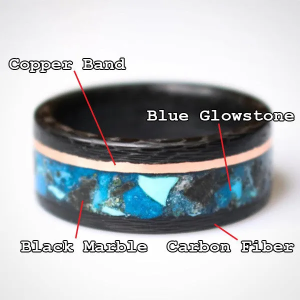 Custom Carbon Fiber Glowstone Ring
