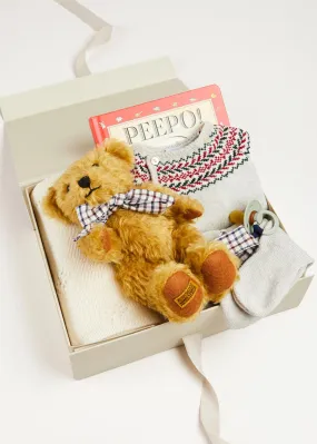 Fair Isle Knitted Gift Set In Grey