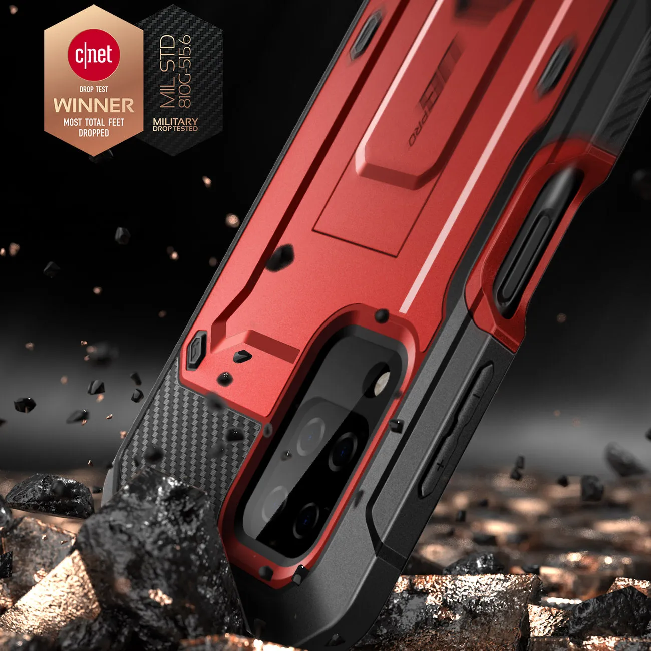Galaxy A12 Unicorn Beetle Pro Rugged Holster Case(open box)-Metallic Red