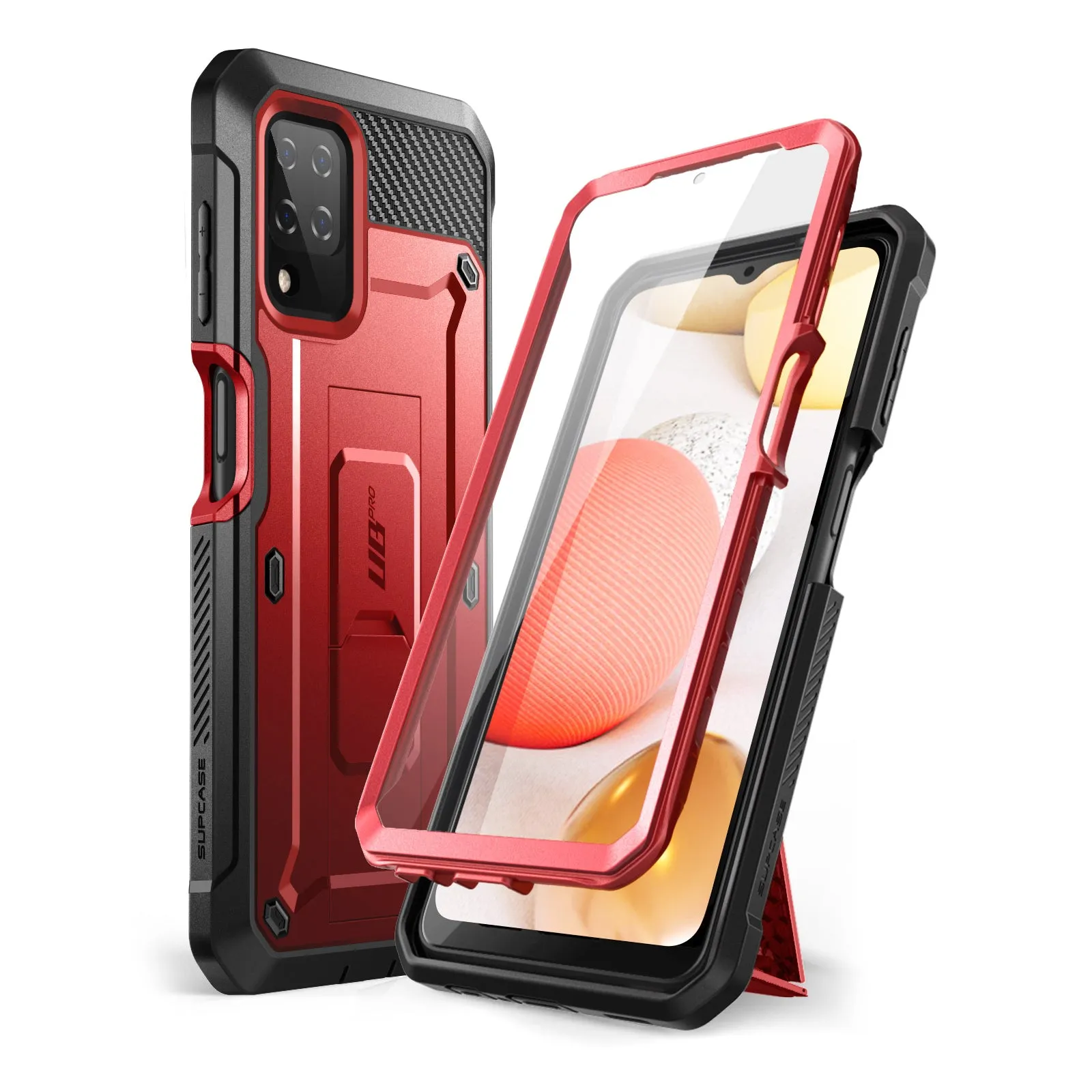 Galaxy A12 Unicorn Beetle Pro Rugged Holster Case(open box)-Metallic Red
