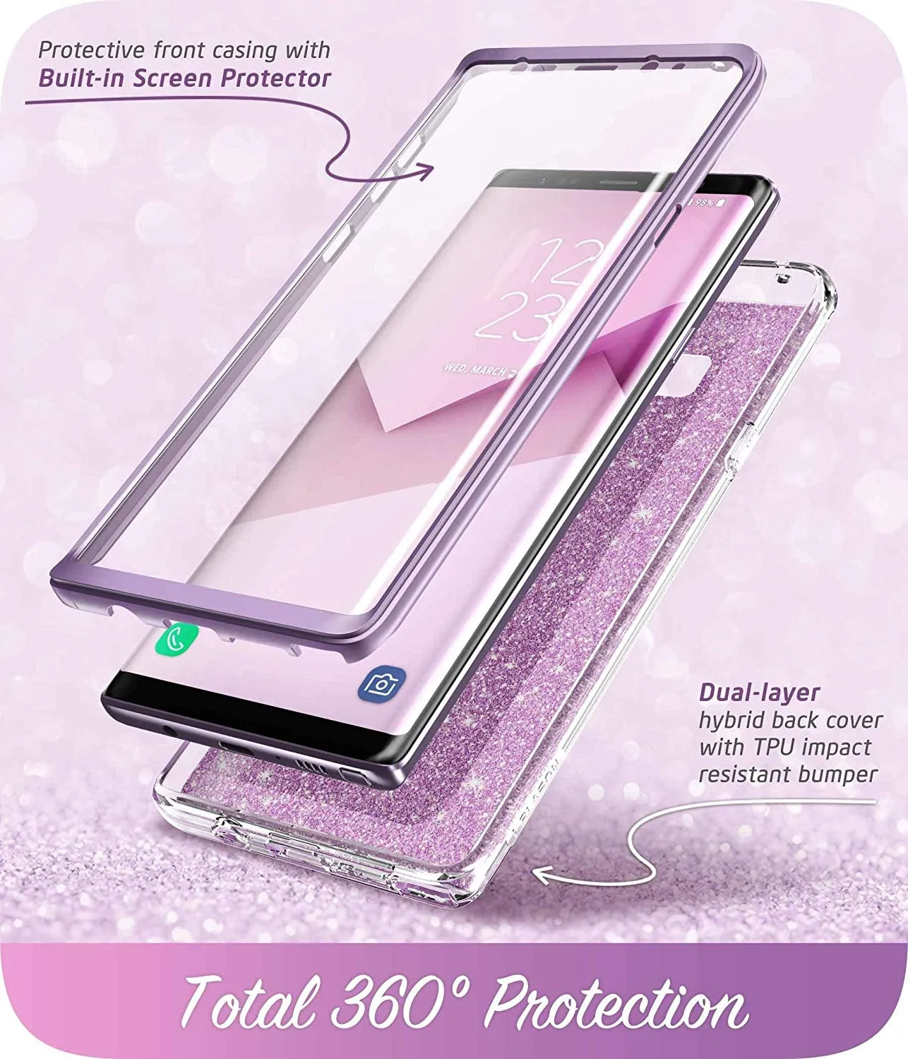 Galaxy Note9 Cosmo Case(open box) - Glitter Purple