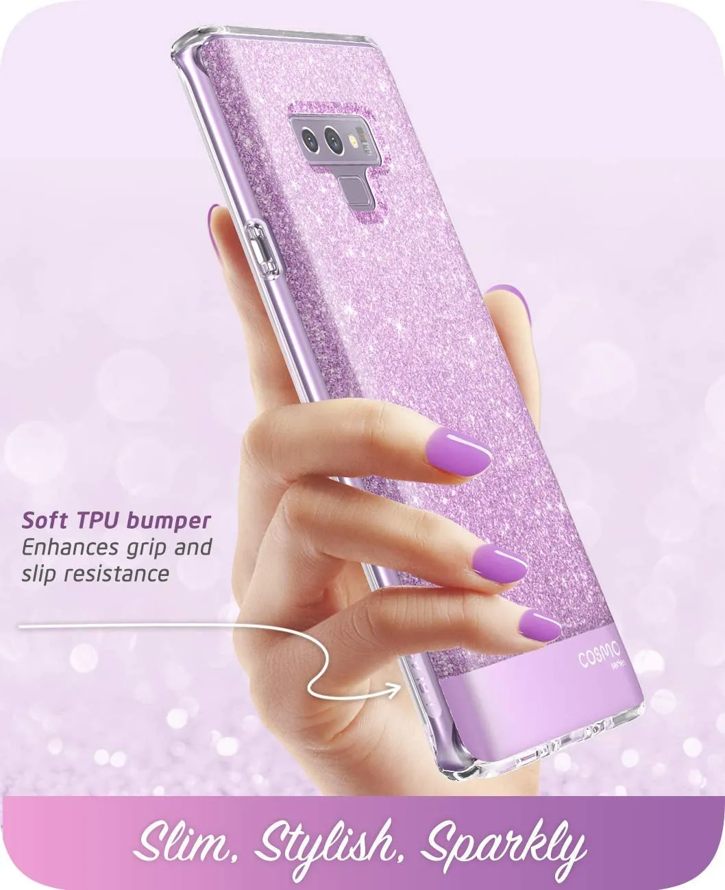 Galaxy Note9 Cosmo Case(open box) - Glitter Purple