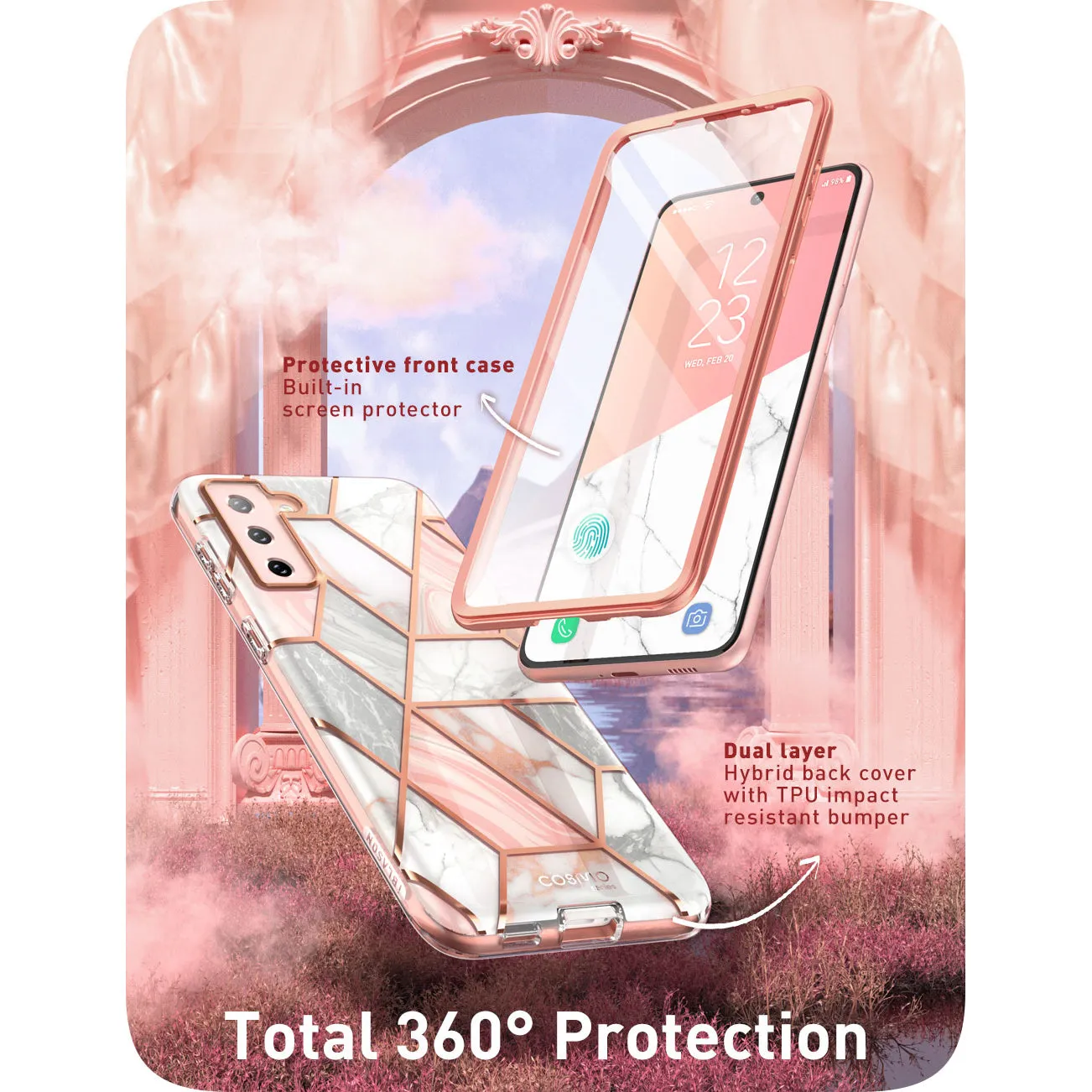 Galaxy S22 Cosmo Case(open box) - Marble Pink
