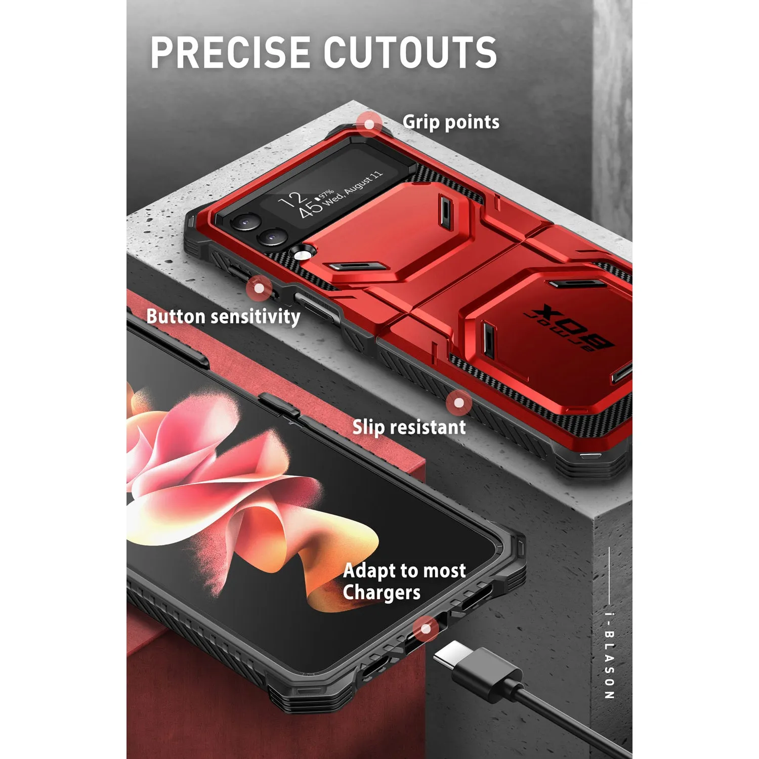 Galaxy Z Flip4 Armorbox(open box)- Metallic Red