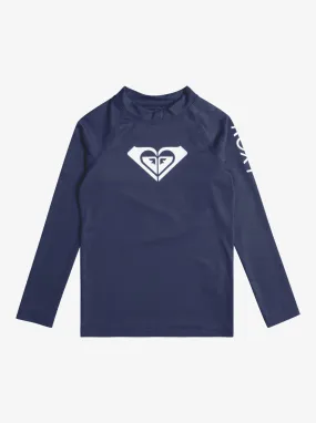 Girls 2-7 Whole Hearted Long Sleeve UPF 50 Rashguard - Mood Indigo