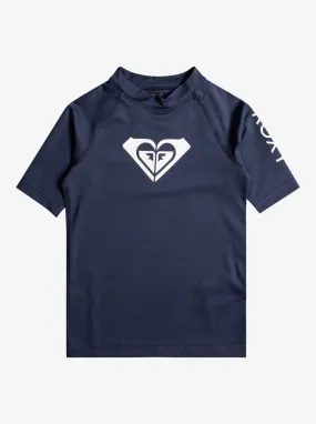 Girls 2-7 Whole Hearted UPF 50 Short Sleeve Rashguard - Mood Indigo