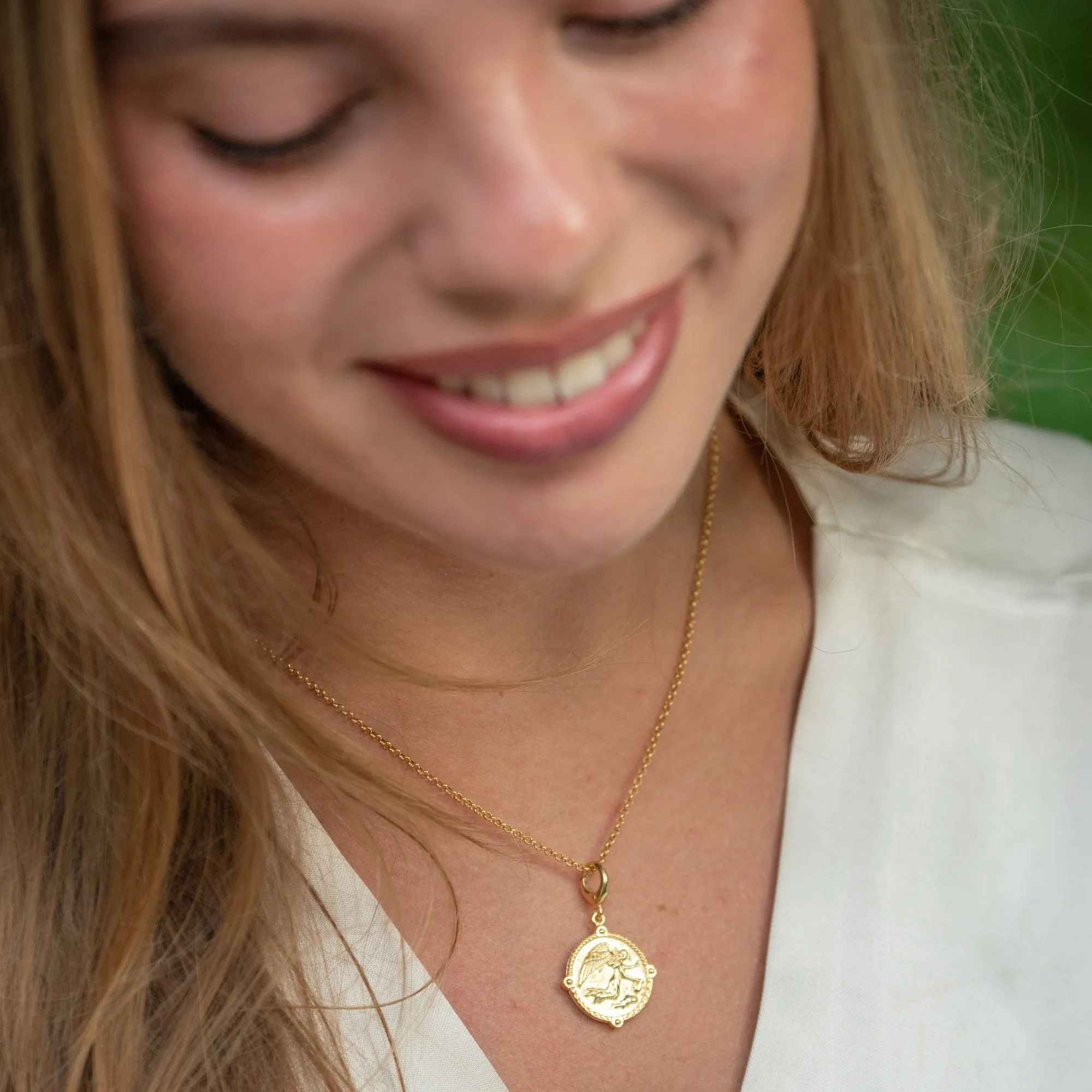 Gold Plated Goddess of Communication Iris Necklace