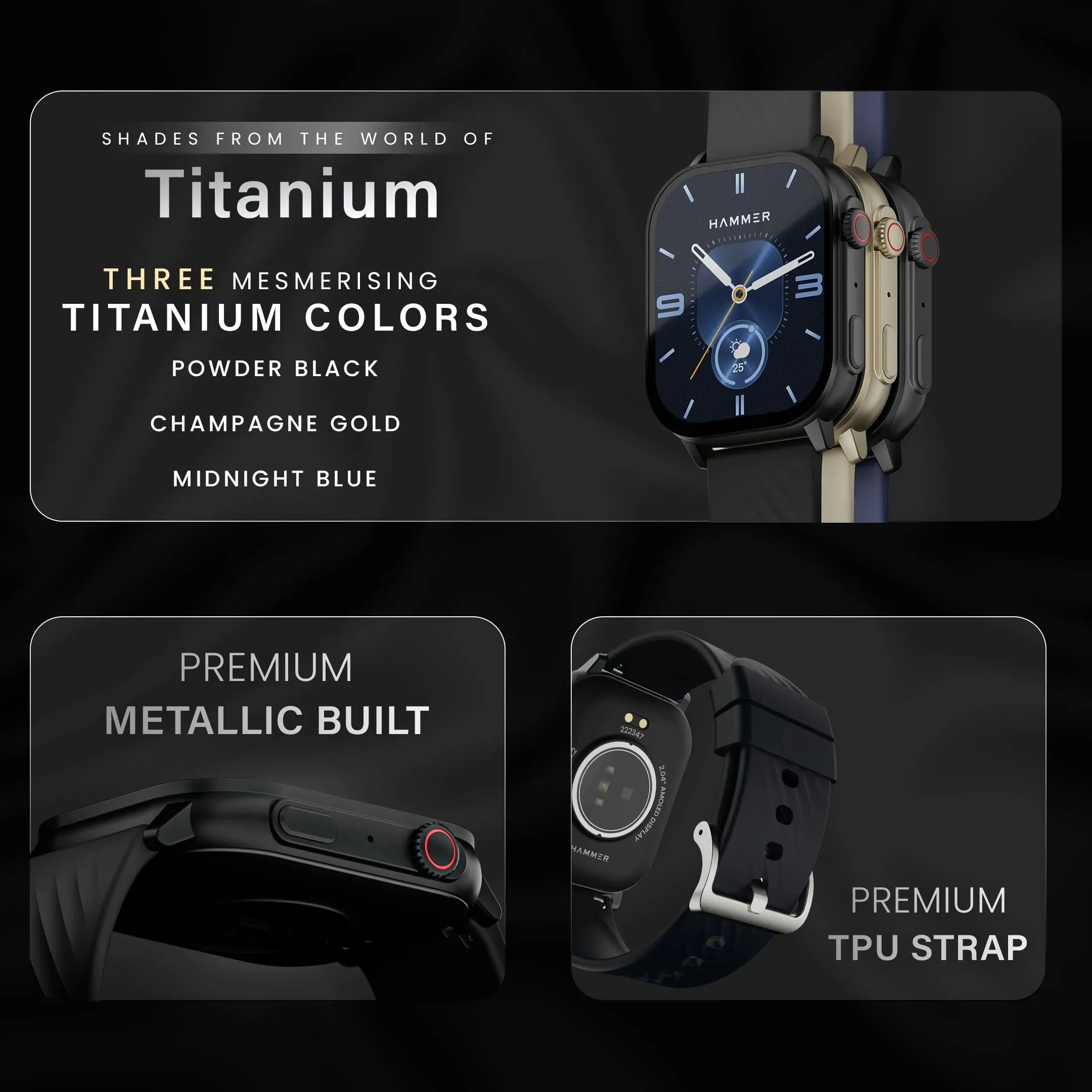 Hammer Arctic 2.04" Super Amoled Display Bluetooth Calling Smartwatch