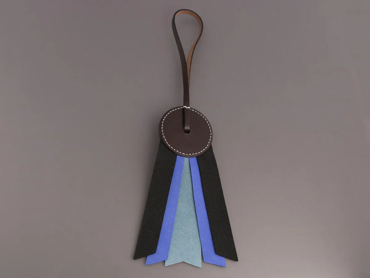 Hermès Blue and Black Paddock Flot Ribbon Bag Charm