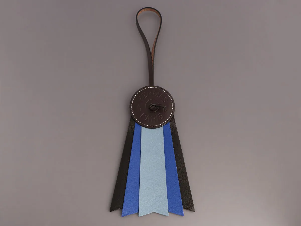 Hermès Blue and Black Paddock Flot Ribbon Bag Charm