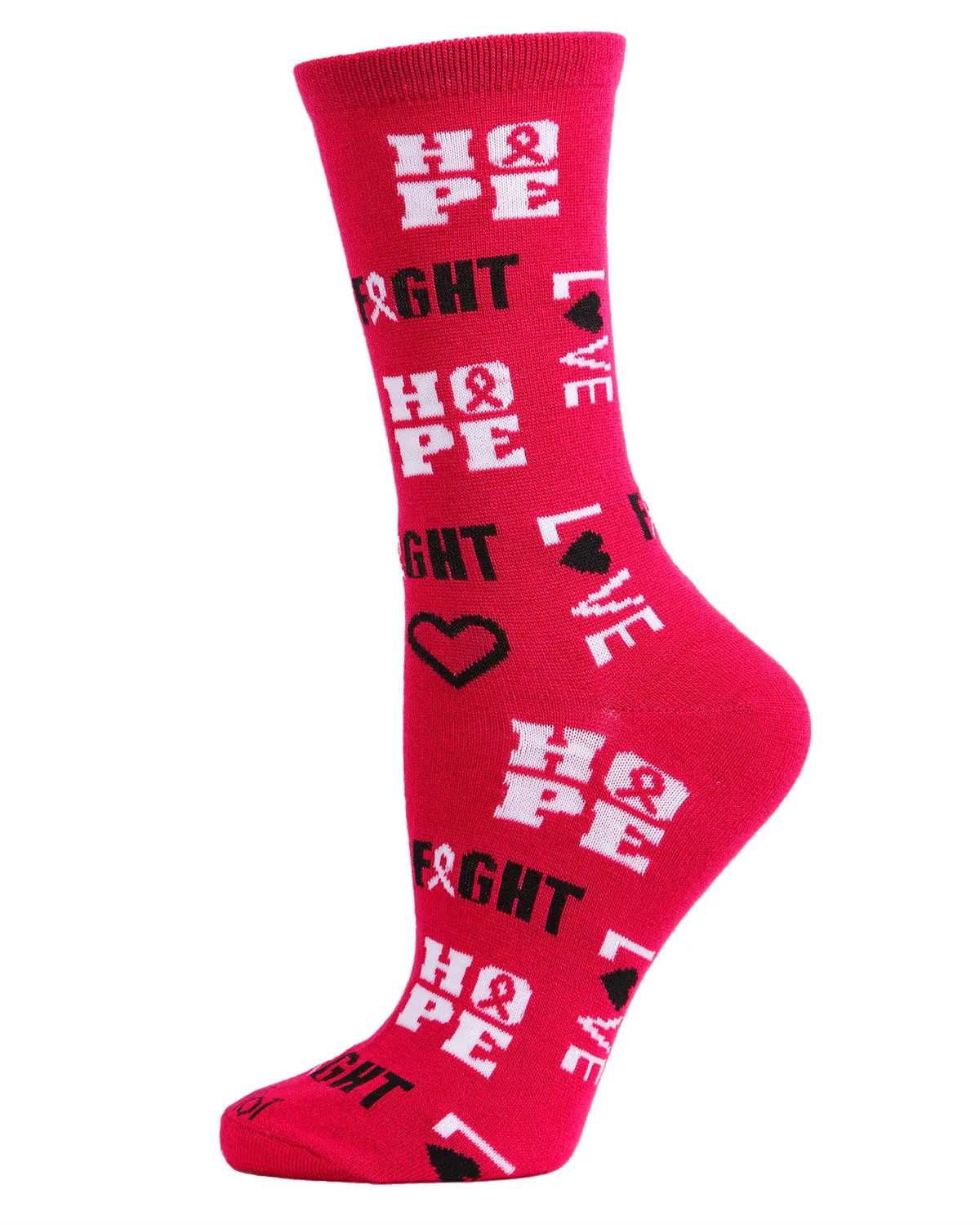 Hope Love Fight Breast Cancer Awareness Bamboo Blend Socks