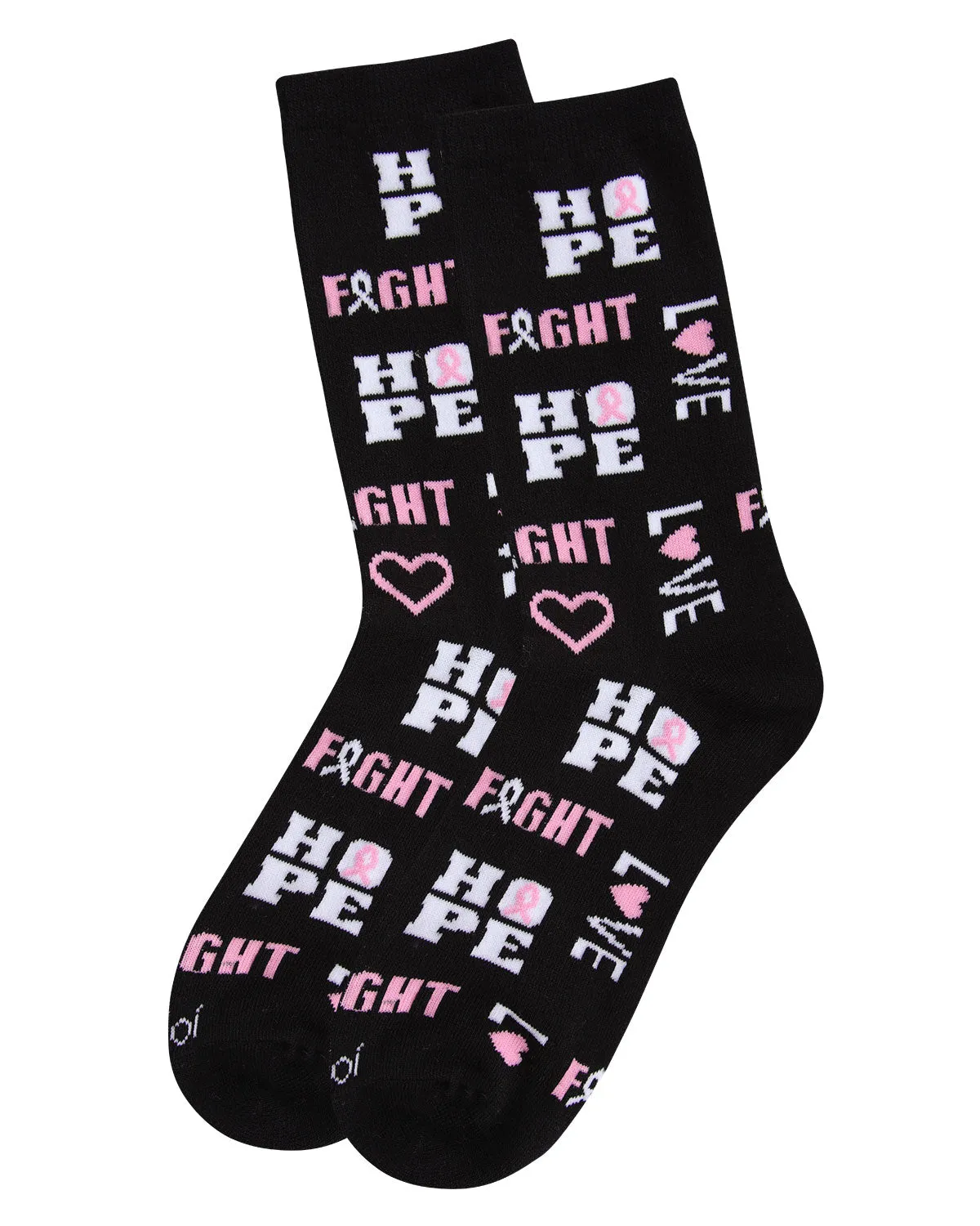 Hope Love Fight Breast Cancer Awareness Bamboo Blend Socks