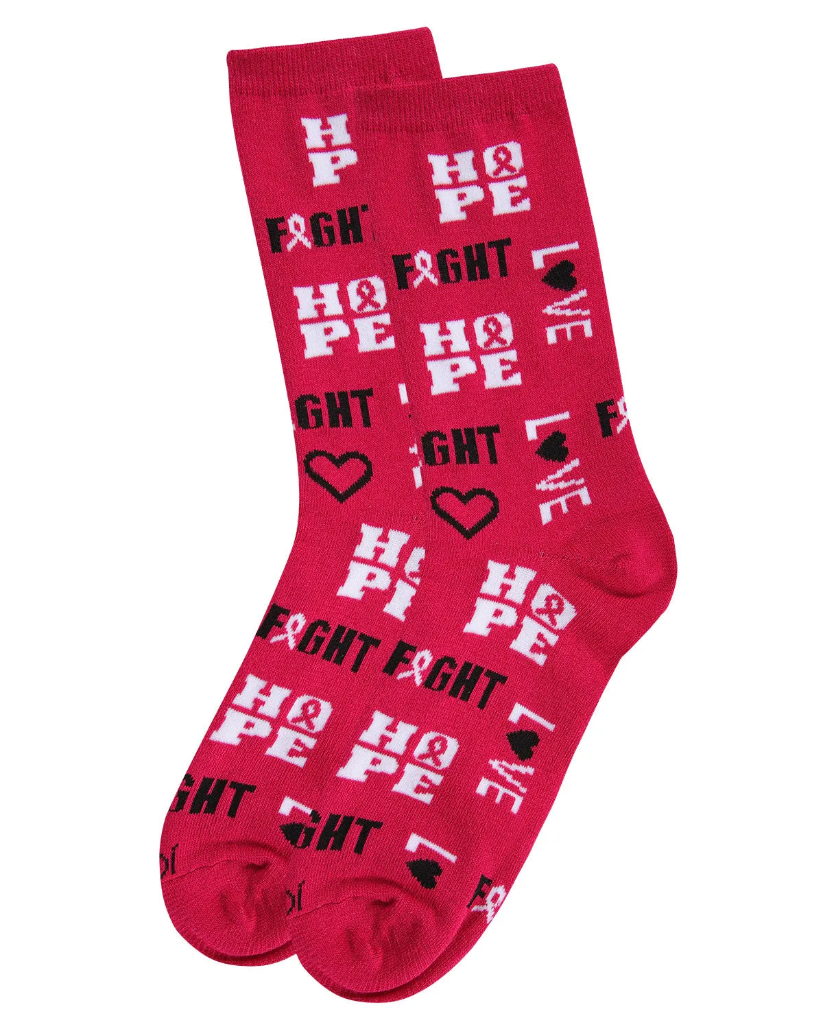 Hope Love Fight Breast Cancer Awareness Bamboo Blend Socks